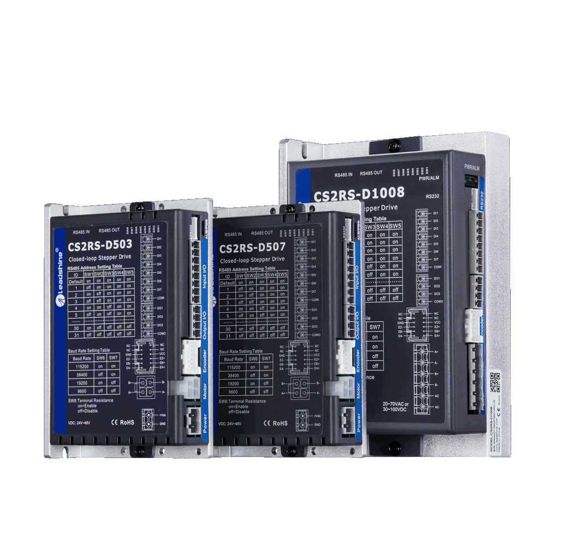 Bộ điều khiển động cơ bước vòng kín Leadshine CS2RS series có encoder không mất bước giao tiếp Modbus