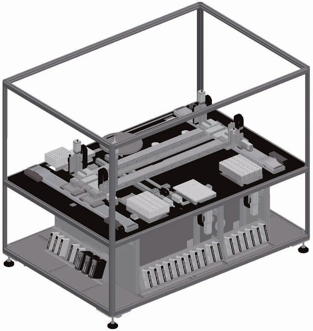 Một hệ nhiều trục TOYO Custom Multi-Axis Systems đã chế tạo theo đơn — gantry ghép từ các trục tiêu chuẩn (ảnh System 1 trên trang hãng)